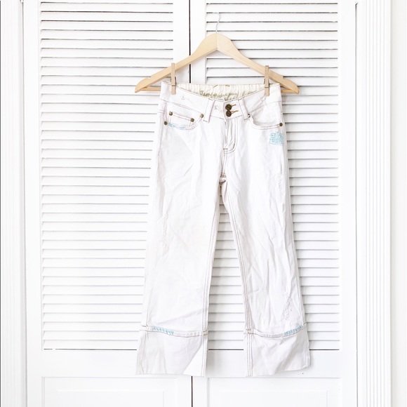 Tempo Paris White Cuffed Jeans - Picture 1 of 7